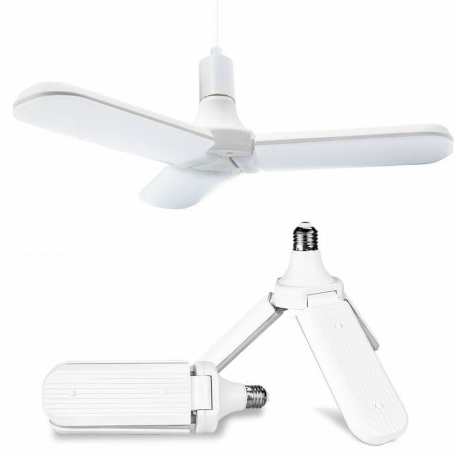 Bec LED, KlaussTech, Putere Maxima 45W, Model in Forma de Elice, 3 Capete Luminoase, Design Modern, Ergonomic, Alb