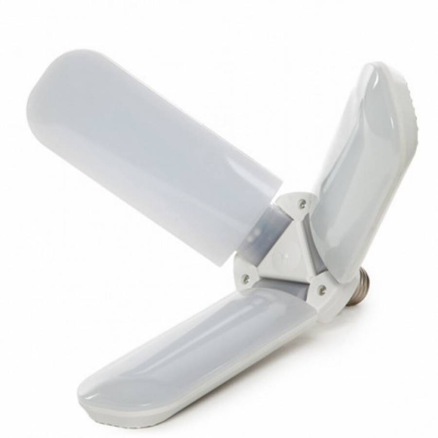 Bec LED, KlaussTech, Putere Maxima 45W, Model in Forma de Elice, 3 Capete Luminoase, Design Modern, Ergonomic, Alb