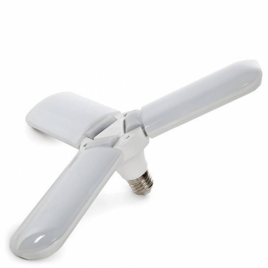 Bec LED, KlaussTech, Putere Maxima 45W, Model in Forma de Elice, 3 Capete Luminoase, Design Modern, Ergonomic, Alb