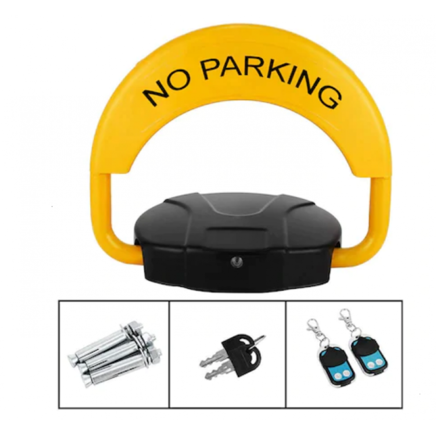 Blocator Loc de Parcare KlaussTech, Autoblocare, Telecomanda, Galben/Negru