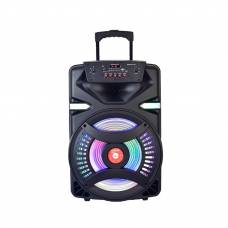 Boxa Portabila, KlaussTech, Tip Troller, Putere 20W, Difuzor 15'', LED, Accesorii Incluse, Negru