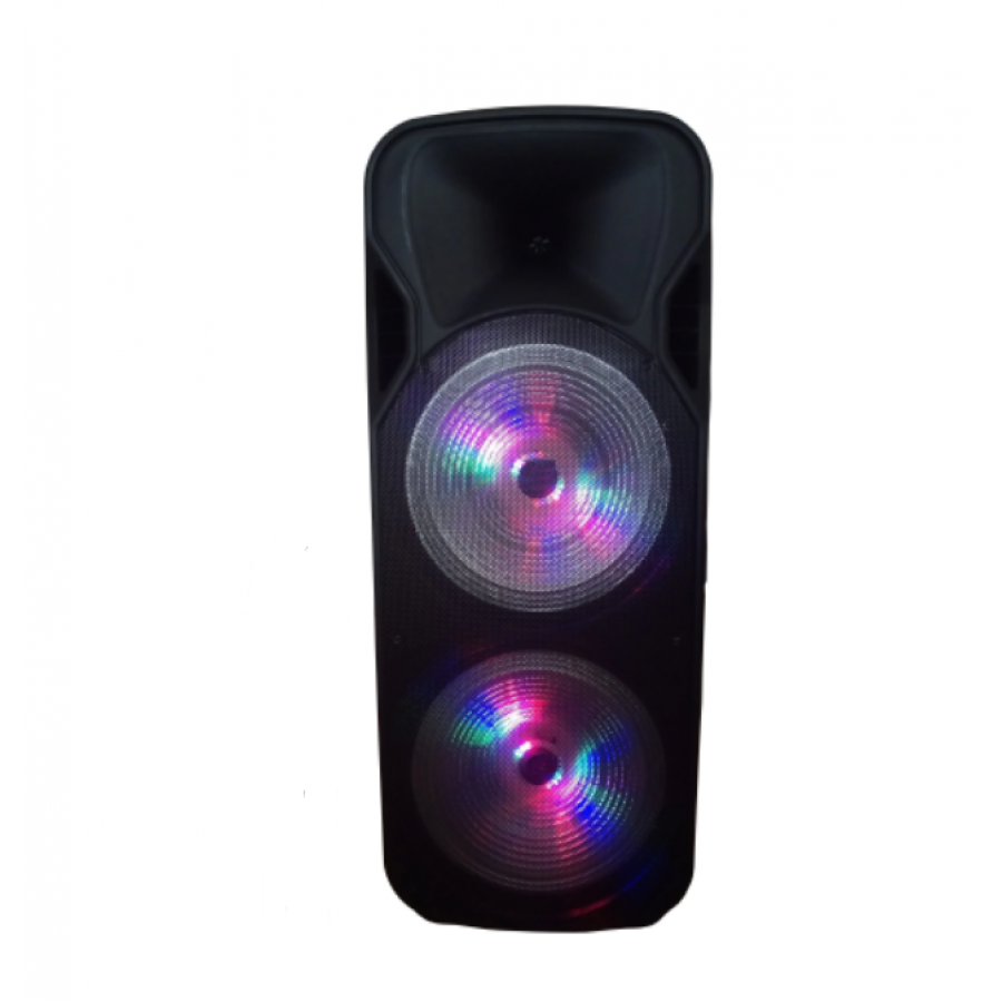 Boxa Portabila, Putere 200W, Telecomanda, Microfon,Lumini Disco, Autonomie Ridicata, Negru