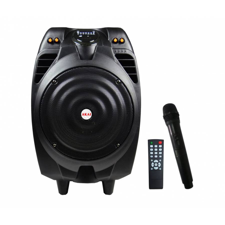 Boxa Portabila, Putere 50W, Telecomanda, Microfon, Intrare Microfon si Chitara, Negru