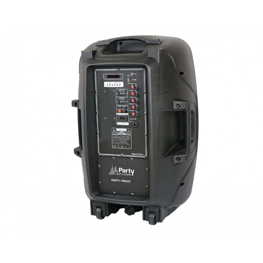 Boxa Profesionala Activa Party, 800w, 15 Inch/38 Cm, Iluminata Led Cu Bluetooth, Usb, Sd, Radio Fm + Stativ + Microfon Cu Fir Si Telecomanda