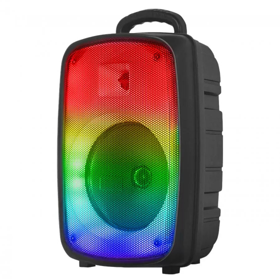 Boxa Portabila, KlaussTech, Putere 200W, Lumini Disco, Greutate Redusa, Negru