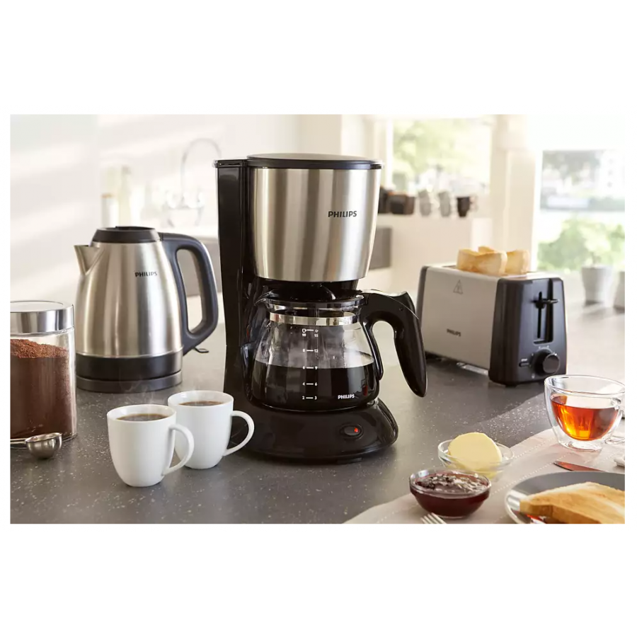 Cafetiera Electrica, Capacitate 1.2 L, Putere 1000W, Oprire Automata, Consum Redus de Energie, Indicator LED, Negru