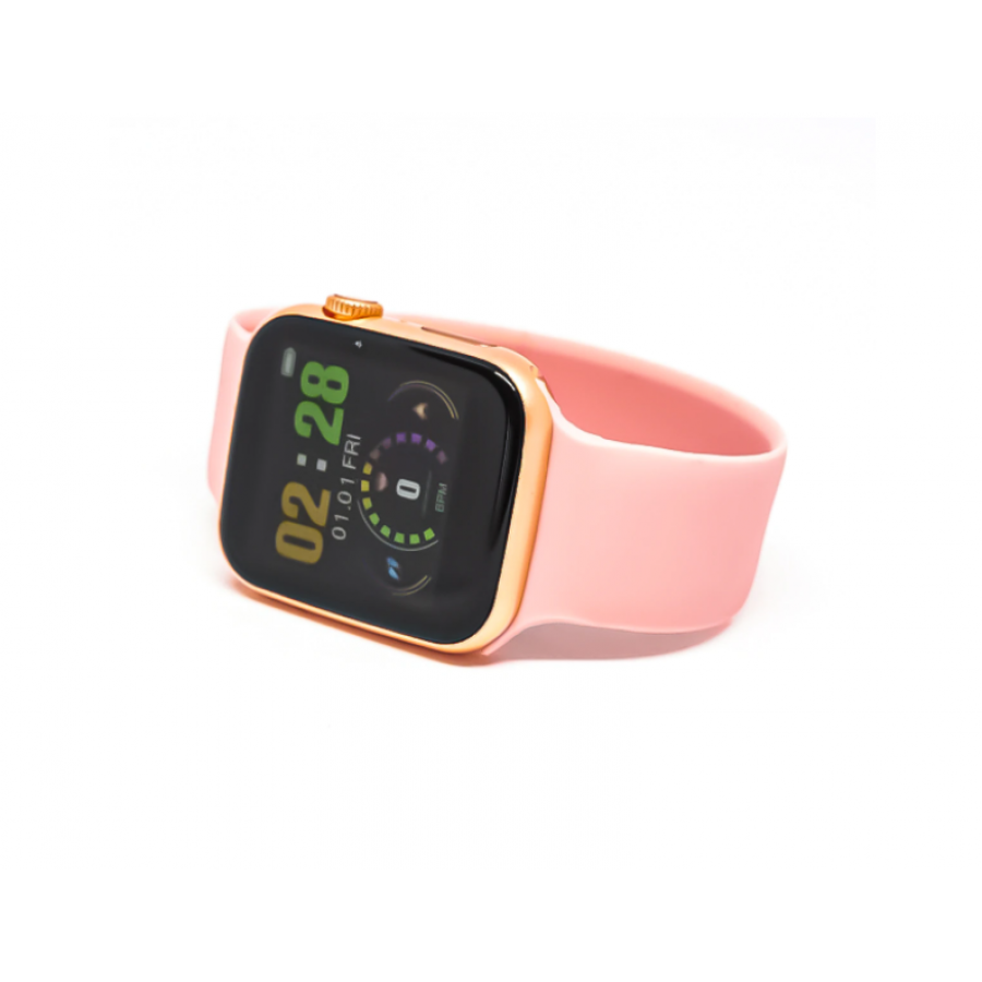 Smartwatch, Monitorizeaza Functiile Cardiace, Conectare la Telefon, Aplicatie Destinata Ceasului, Multiple Functii, Roz