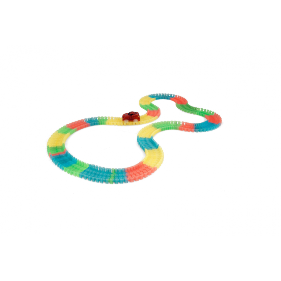 Circuit pentru Masinute, KlaussTech, Iluminat, Format din 162 Piese, Atractiv, Flexibila, Multicolor