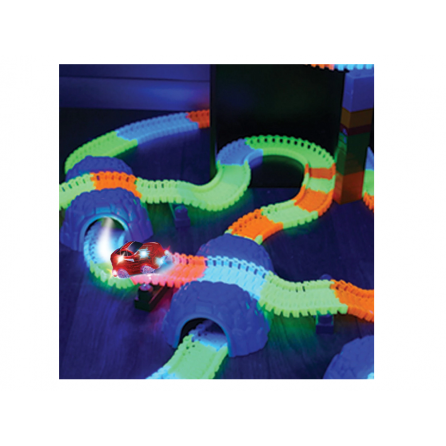 Circuit pentru Masinute, KlaussTech, Iluminat, Format din 220 Piese, Atractiv, Flexibila, Multicolor