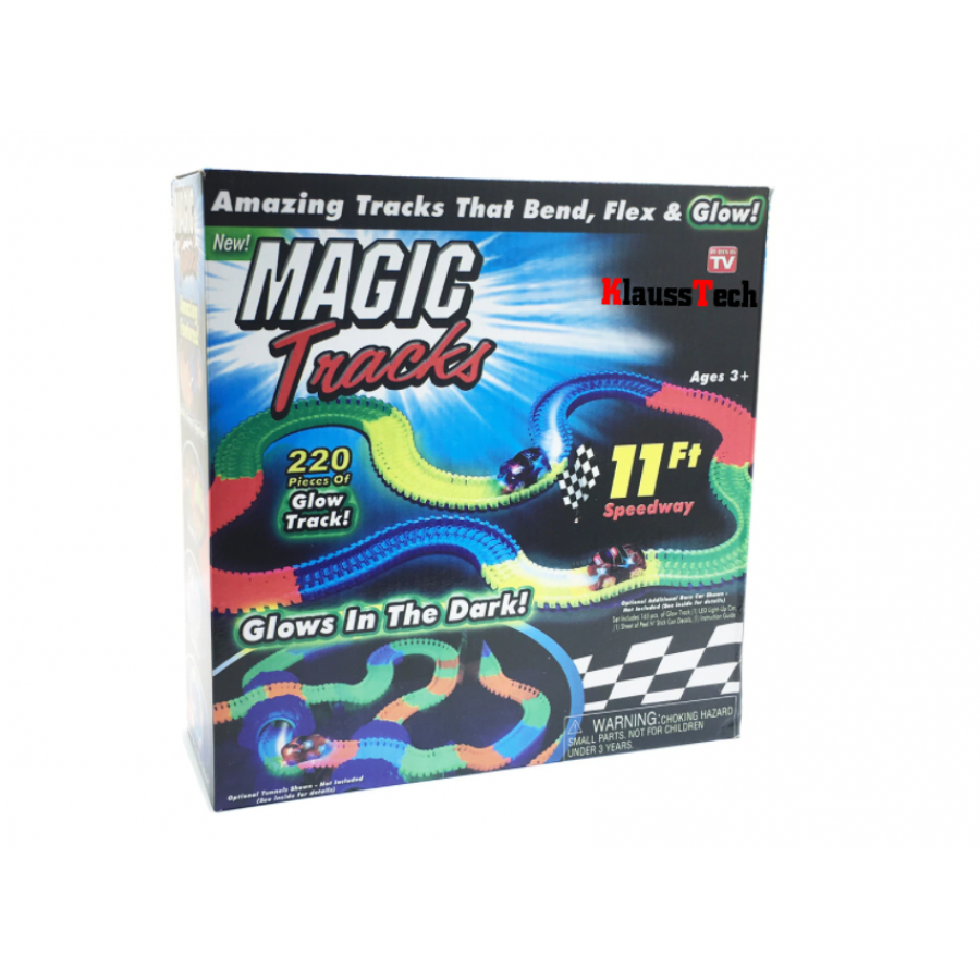 Circuit pentru Masinute, KlaussTech, Iluminat, Format din 220 Piese, Atractiv, Flexibila, Multicolor