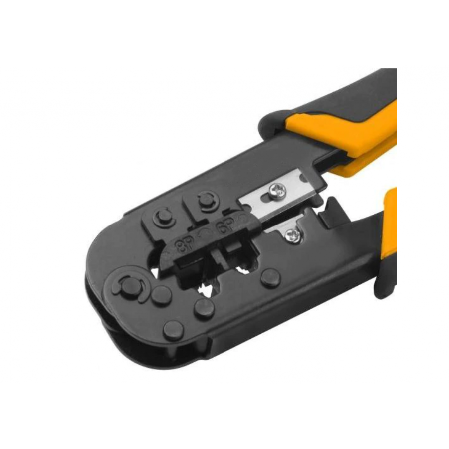 Cleste pentru Sertizare, KlaussTech, Material Otel, Distanta de Forfecare 180 mm, Galben/Negru