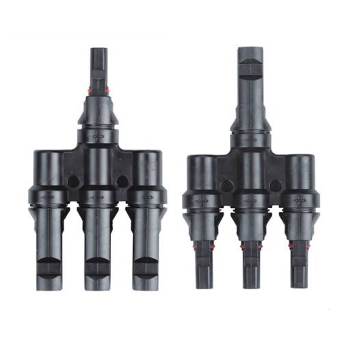 Set 2 Adaptoare Solare, KlaussTech, MC4, 3 Intrari, IP67, 30A, Negru