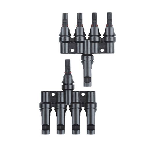 Set 2 Adaptoare Solare, KlaussTech, 4 Intrari, MC4, IP67, 30A, Negru
