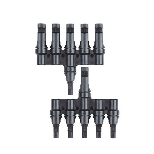 Set 2 Adaptoare Solare, KlaussTech, 5 Intrari, MC4, IP67, 30A, Negru