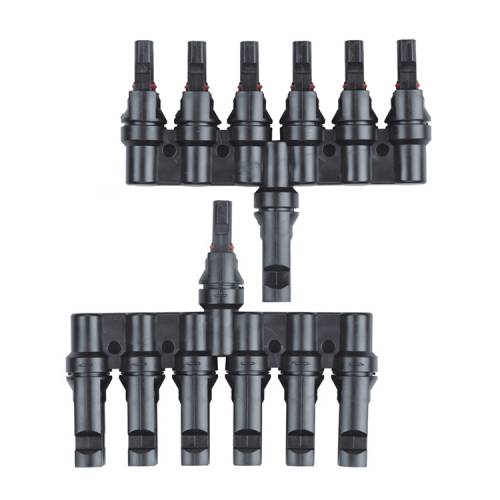 Set 2 Adaptoare Solare, KlaussTech, 6 Intrari, MC4, IP67, 30A, Negru