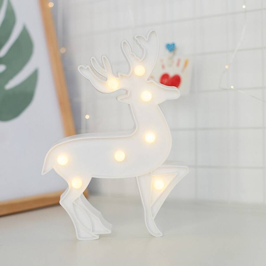 Decor pentru Masa, LED, Plastic, 8 Surse de Iluminat, Alimentare cu Baterii, Alb