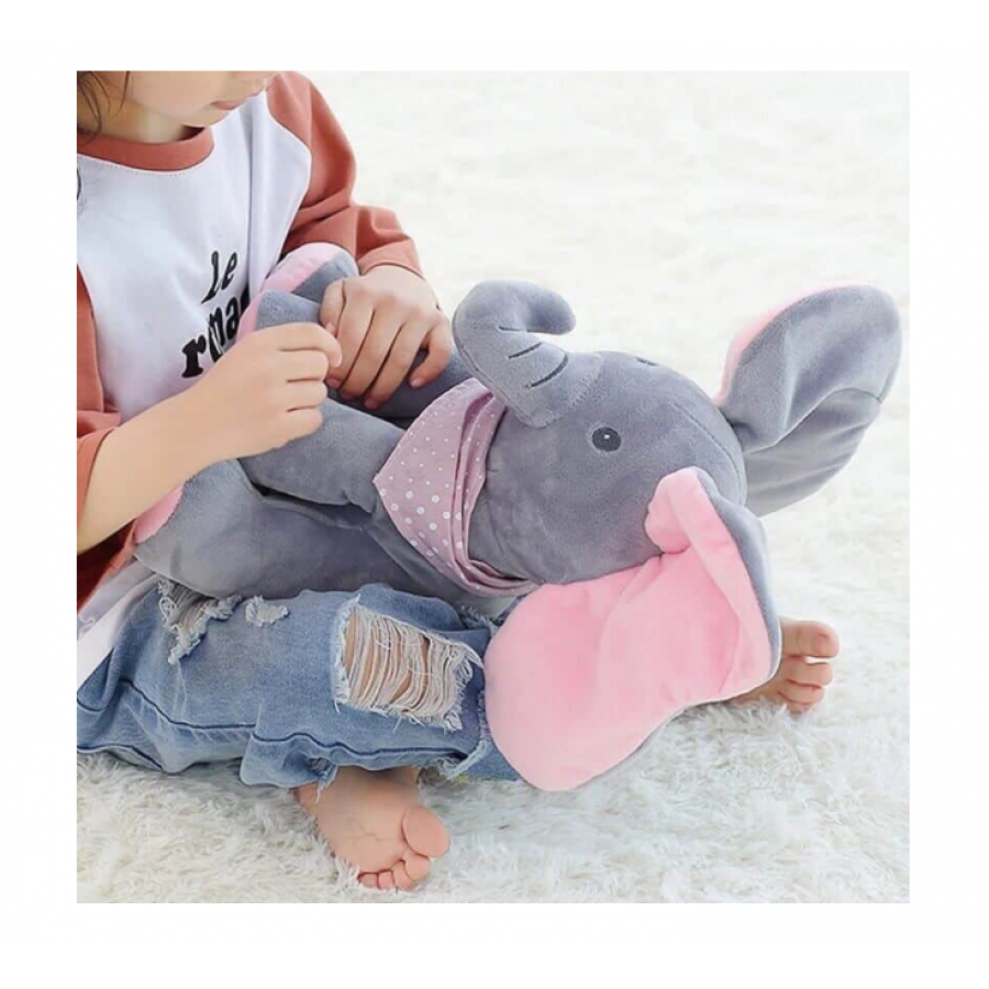 Jucarie Elefant, KlaussTech, Jucarie Interactiva, Muzicala, Destinata Copiilor, Gri/Roz