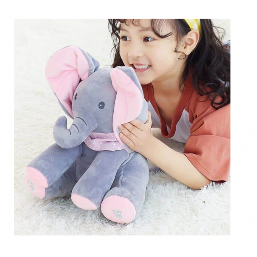 Jucarie Elefant, KlaussTech, Jucarie Interactiva, Muzicala, Destinata Copiilor, Gri/Roz