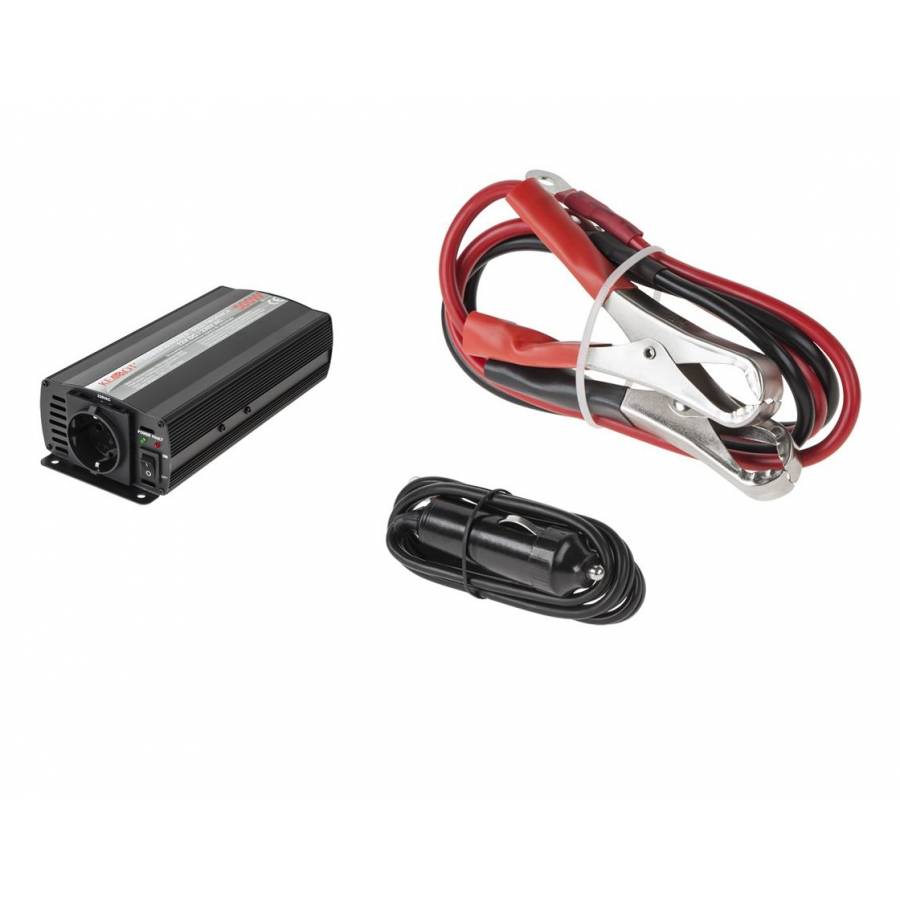 Invertor, 12V/230V, Putere 500W, LED Indicator, Buton ON/OFF, Ergonomic, Negru