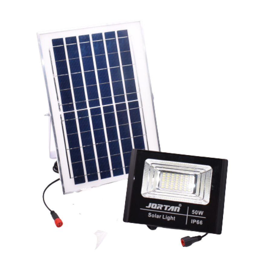 Proiector Solar, LED, Putere 50W, Lumina Alba, Cablu Lung, 49 LED-uri, Negru