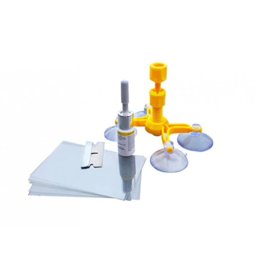 Kit Reparatie Parbriz, KlaussTech, Accesorii Incluse, Usor de Folosit, Gri