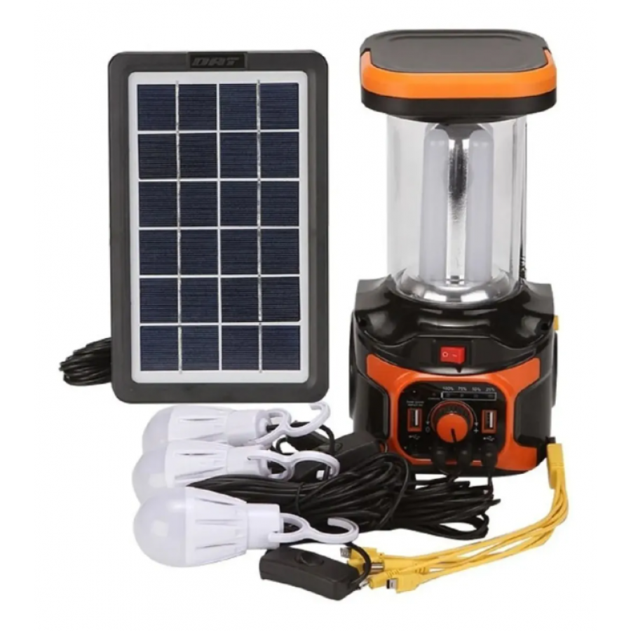 Kit Solar pentru Camping, KlaussTech, Lumina LED, Panou Solar Inclus, Accesorii Incluse, Negru
