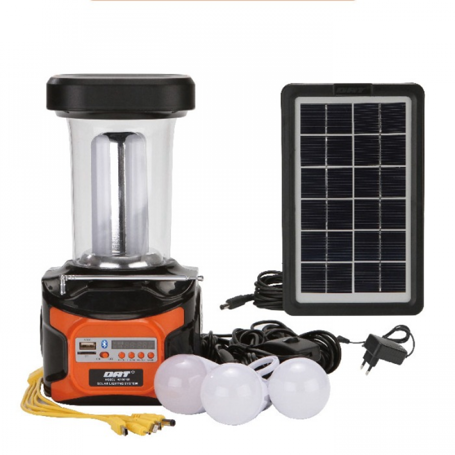 Kit Solar pentru Camping, KlaussTech, Lumina LED, Panou Solar Inclus, Accesorii Incluse, Negru