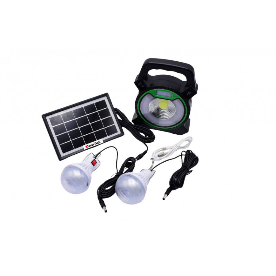 Kit Sistem Solar Camping, KlaussTech, Putere 1.8W, Rezistent la Intemperii, Negru