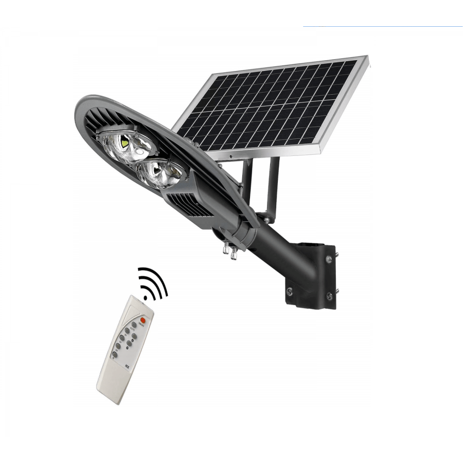 Lampa Solara Stradala, Incarcare Solara, Putere 80W, Telecomanda, Negru