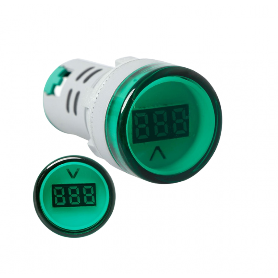 Lampa Semnalizare, KlaussTech, Voltmetru Digital Inclus, 230V, LED Indicator, Verde