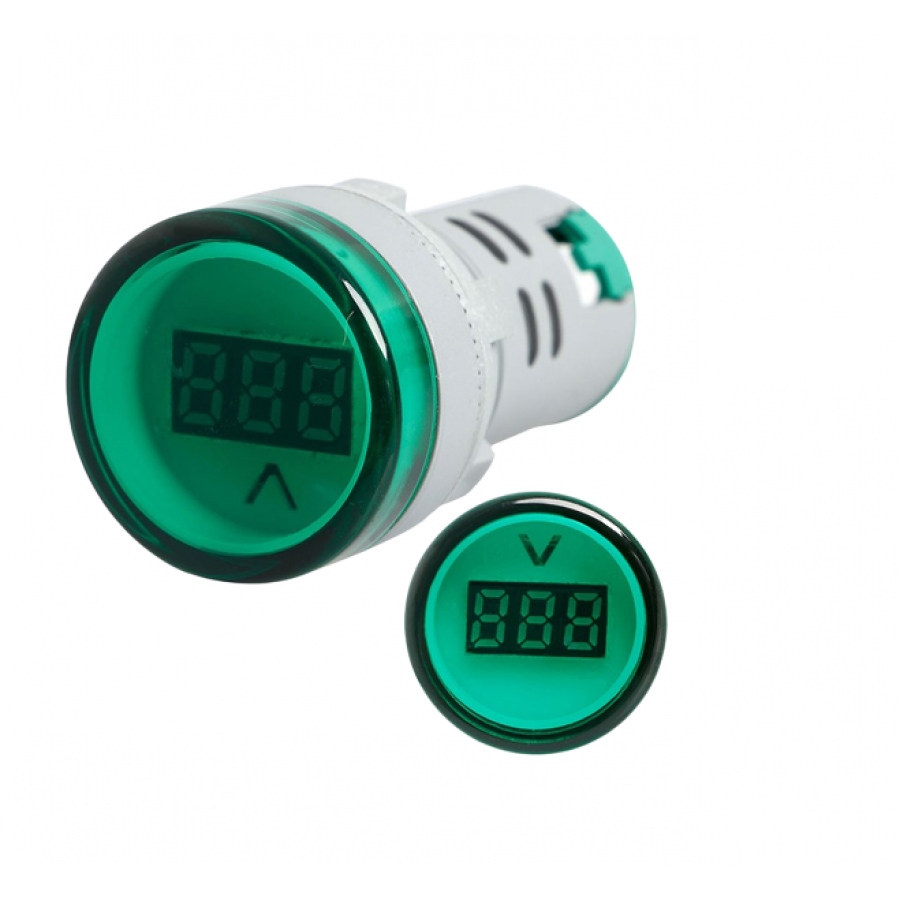 Lampa Semnalizare, KlaussTech, Voltmetru Digital Inclus, 230V, LED Indicator, Verde