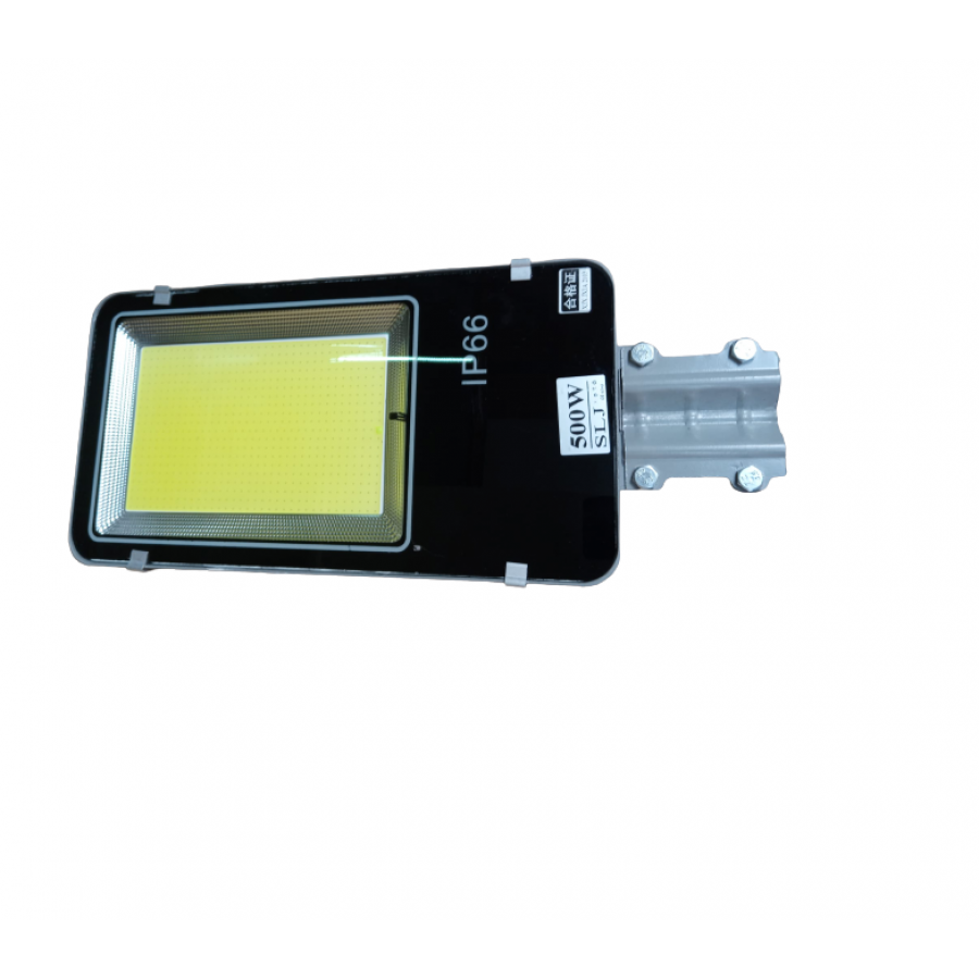 Lampa Solara Stradala, KlaussTech, Putere 500W, COB, Suport Inclus, Panou Solar,  Telecomanda, Negru