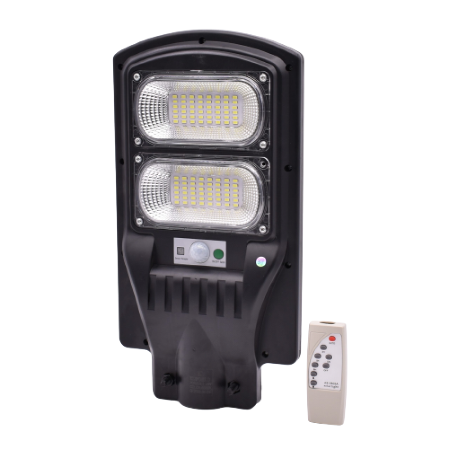 Lampa Solara KlaussTech, Senzor de Miscare, Putere 100W, Telecomanda, 96 LED-uri, Negru