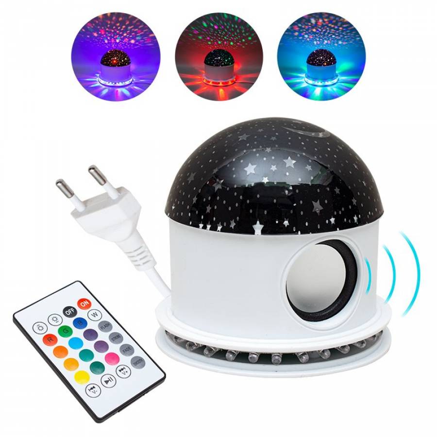 Lampa de Veghe KlaussTech, Bluetooth, Proiectii Stelare, Diverse Lumini, Telecomanda, Alb