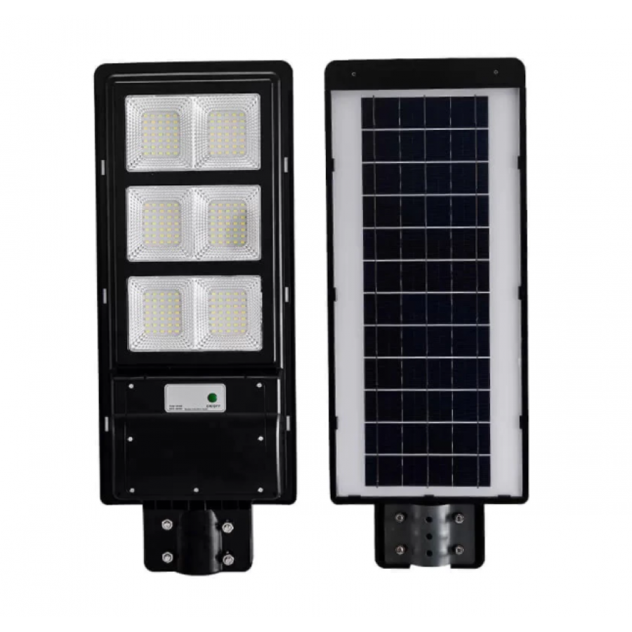 Lampa Solara Stradala KlaussTech, Incarcare Solara, Putere 60W, Telecomanda, Negru