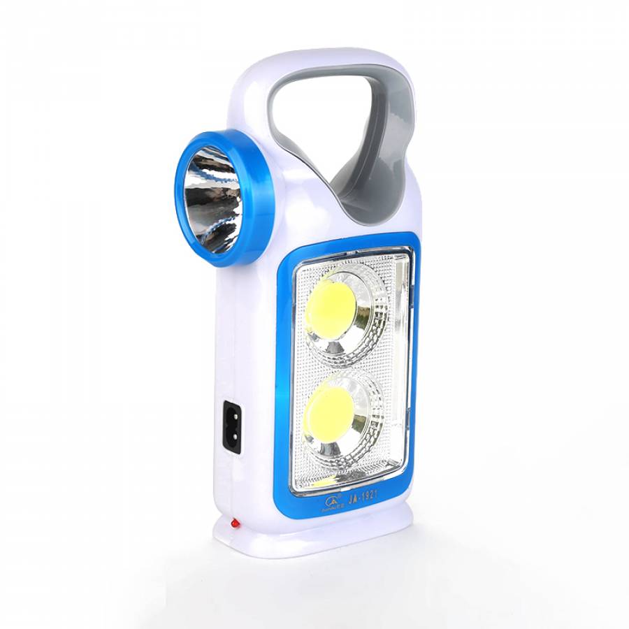 Lanterna Portabila, KlaussTech, Iluminare Frontala si Laterala, Functionare cu Baterii, Alb/Albastru