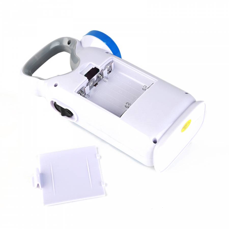 Lanterna Portabila, KlaussTech, Iluminare Frontala si Laterala, Functionare cu Baterii, Alb/Albastru