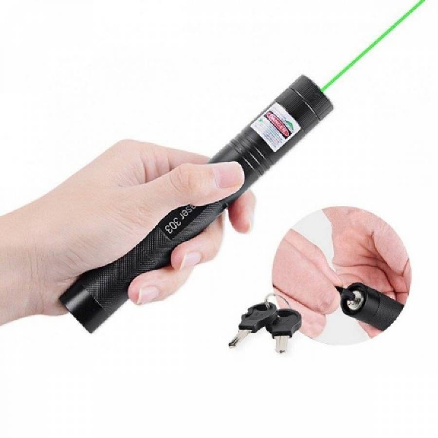 Laser LED, KlaussTech, Lumina Verde, Distanta 10km, Lumina Puternica, Negru