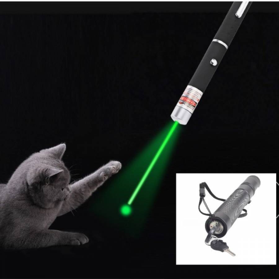 Laser LED, KlaussTech, Lumina Verde, Distanta 10km, Lumina Puternica, Negru