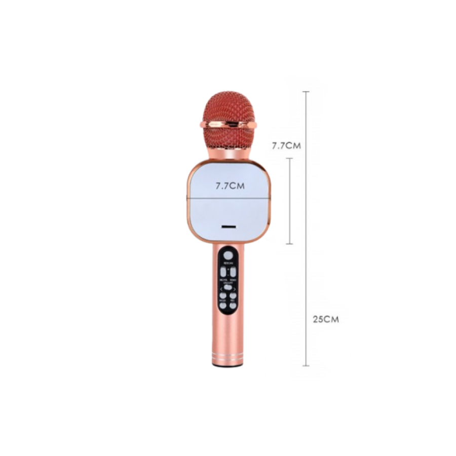 Microfon Wireless KlaussTech, Karaoke, Portabil, Bluetooth, Card TF,  USB, Roz