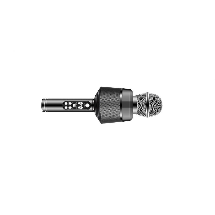 Microfon Wireless KlaussTech, Portabil, Bluetooth, Card TF, AUX, USB, Negru