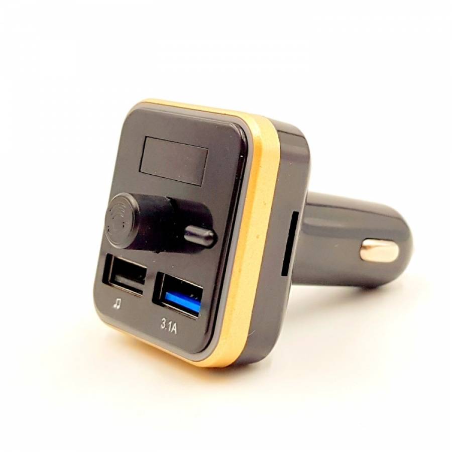 Modulator Auto KlaussTech, USB, Redare MP3, Bluetooth, Negru/Galben