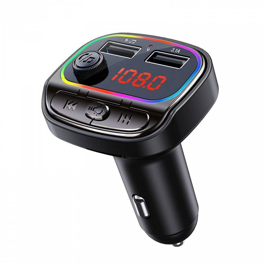 Modulator Auto KlaussTech, 2xUSB, Redare MP3, Bluetooth, Handsfree, Negru