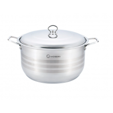 Oala Cu Capac, Inox, Diametru 40 Cm, Capacitate 26l, Manere Din Inox, Capac din inox, Argintiu