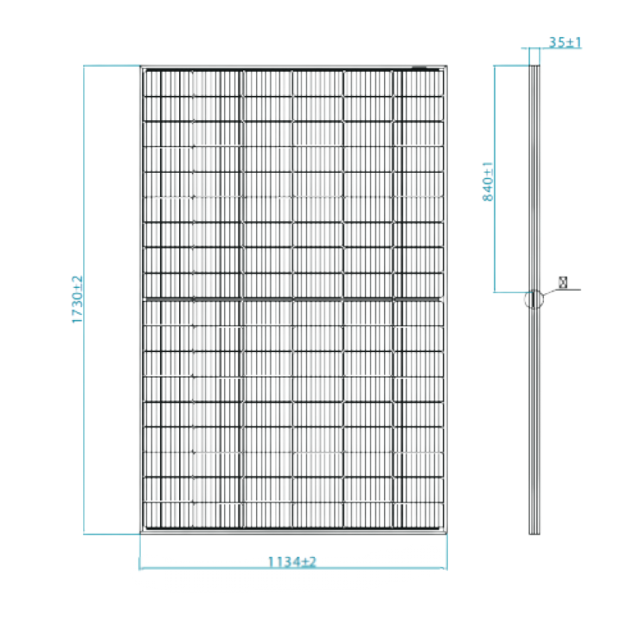 Panou Solar Fotovoltaic, Dimensiune 1708 x 1134 x 30 mm, IP68, 405W, Negru