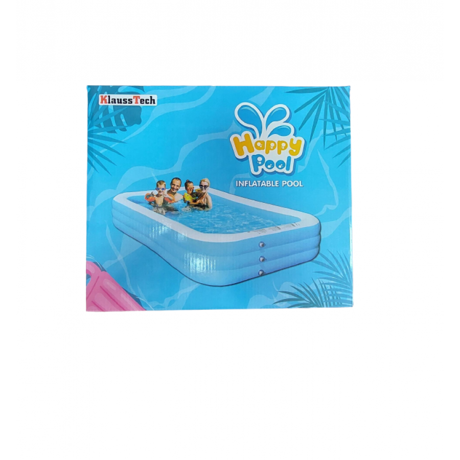 Piscina Gonflabila, KlaussTech, Material Plastic, 3 Nivele, Dimensiune 210*140*65 cm, Albastru