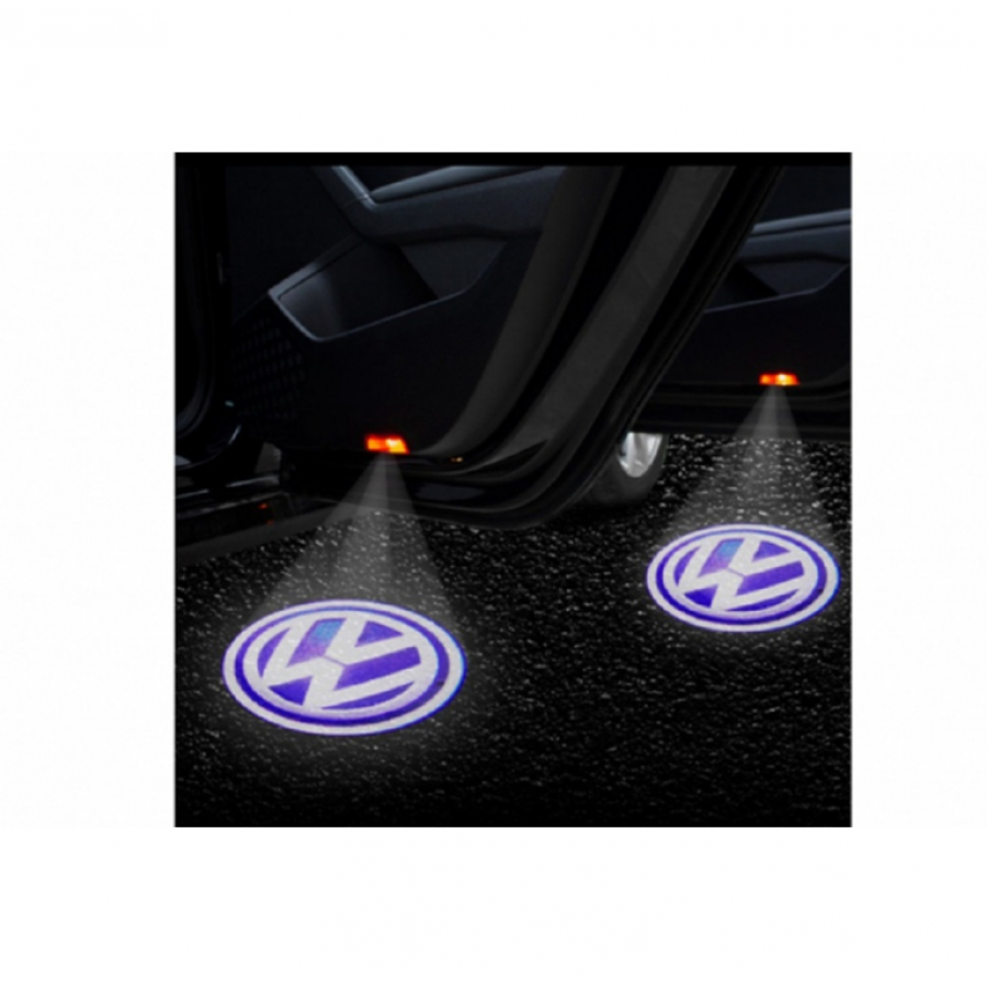 Set Lampa pentru Portiera, KlaussTech, Proiecteaza Logo-ul Volkswagen, 3D, LED, Ergonomica