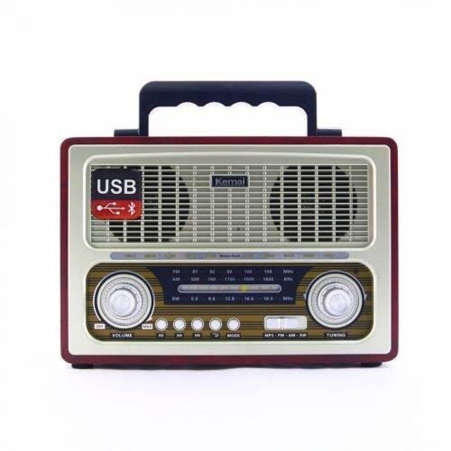 Radio Portabil, Putere 6W, FM/AM/SW1-2, Antena Retractabila, MP3 Player,  AUX, USB, SD, microSD, Retro