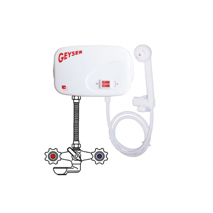 Incalzitor Instant Electric, Putere 5000W, Temperatura Maxima 64 °C, Indicator LED, Alb