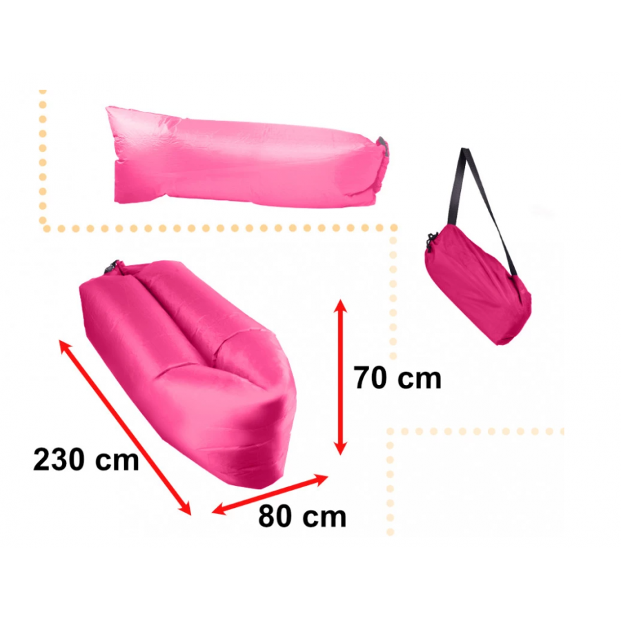 Saltea Gonflabila, KlaussTech, Umflare Rapida, Multifunctionala, Usor de Depozitat, Roz